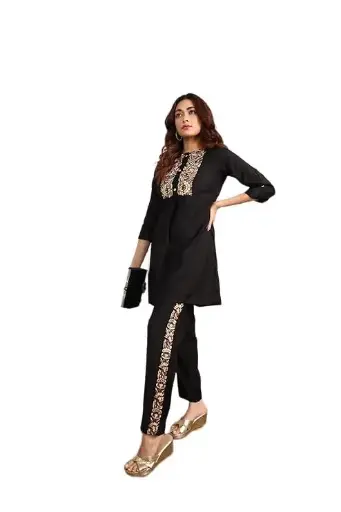 ADINATH Black Co-ord Set for Women's and Girls Rayon Casual wear, Officewear (Only 2xl)