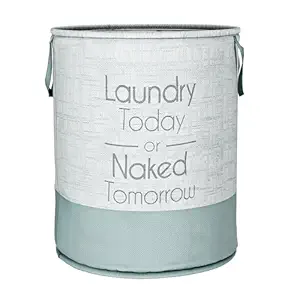 Kuber Industries Foldable Laundry Basket for Clothes | Non-Woven Round Laundry Basket | Washing Clothes Storage Basket 